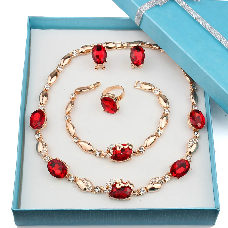 Fashion Trendy nigerian wedding african beads jewelry sets Crystal Earrings for Women dubai jewelry set wedding