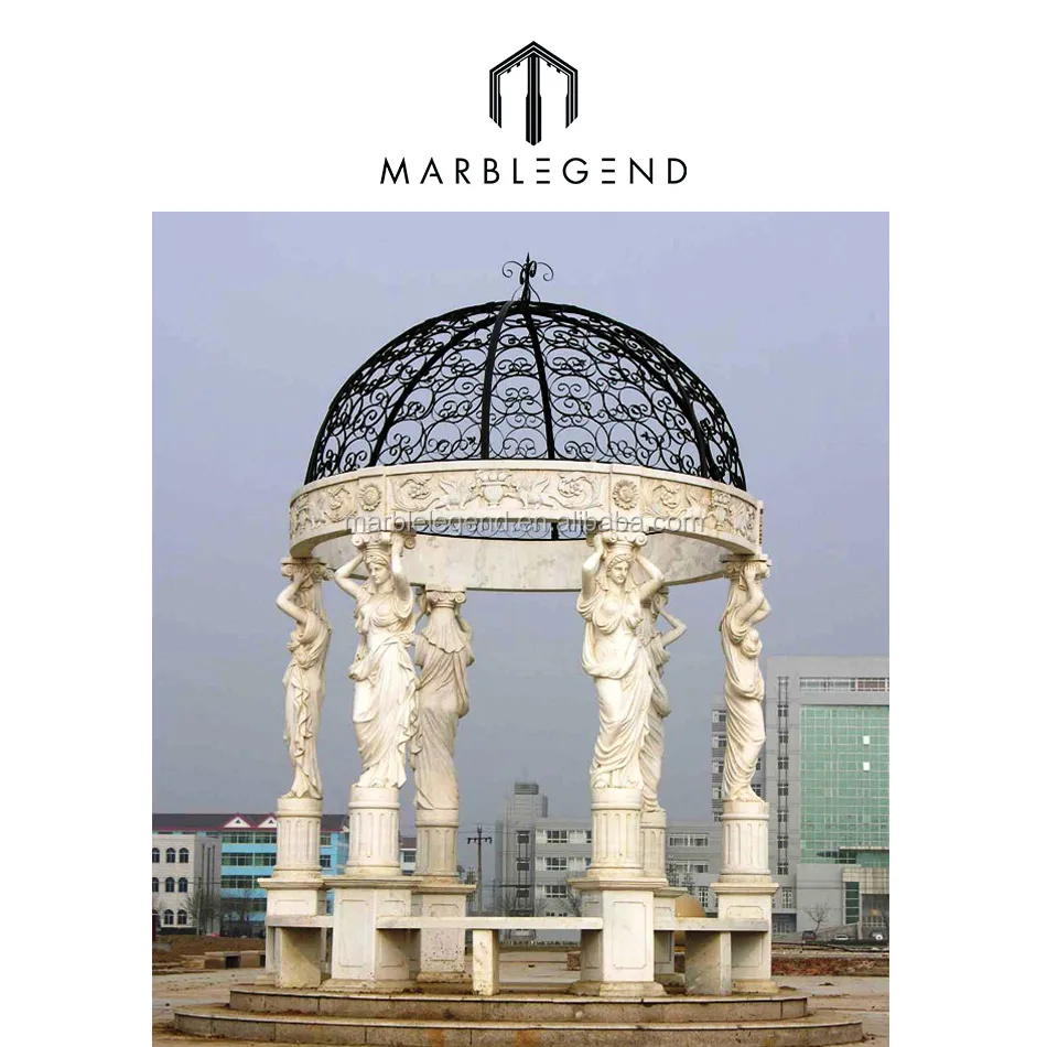 Садовая беседка с мраморной резьбой под заказ
