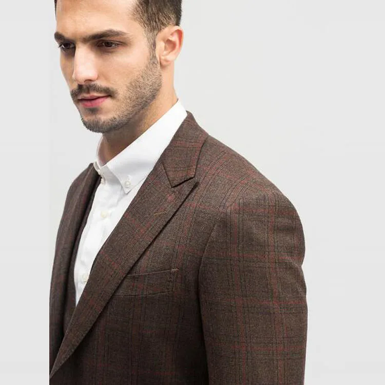 New arrival red check high quality classic designer man business suits with button