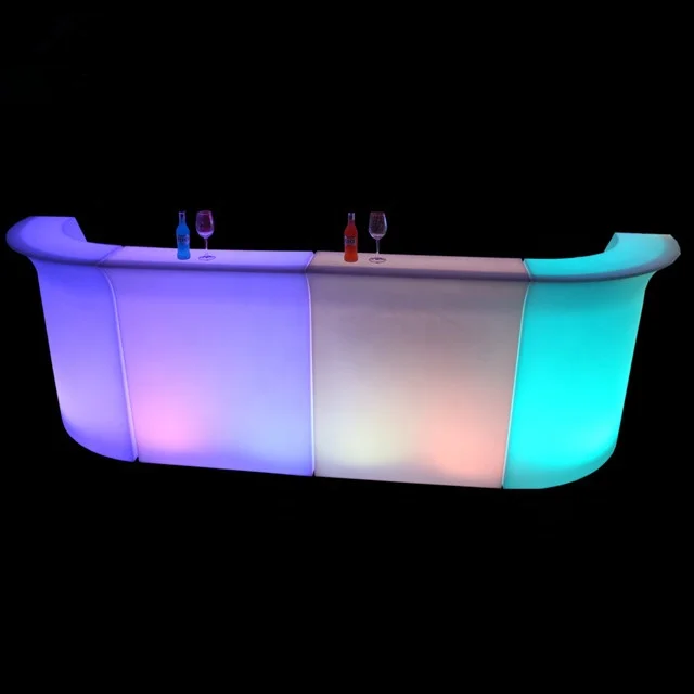 
Waterproof plastic color changing portable led bar furniture/corner led counter table from China 