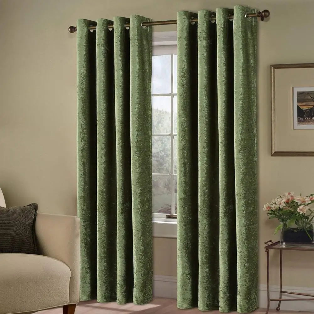 Chenille and woven curtains fabric