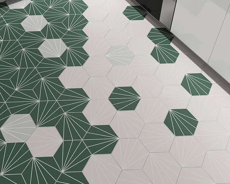 New design factory direct selling  green hexagon tiles