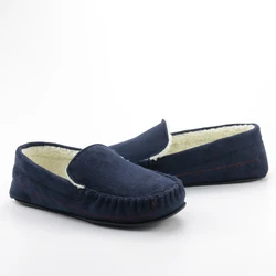 Дешевые Удобные мокасины; Зимняя домашняя обувь; Лоферы; Повседневные замшевые мокасины на плоской подошве для мужчин