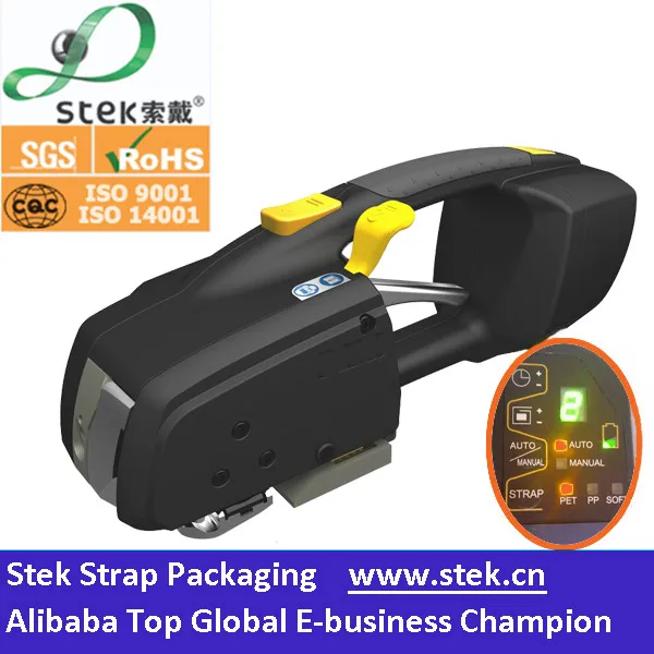STEK Electric battery powered light weight pallet bundle portable handheld manual PET plastic strapping band machine tools