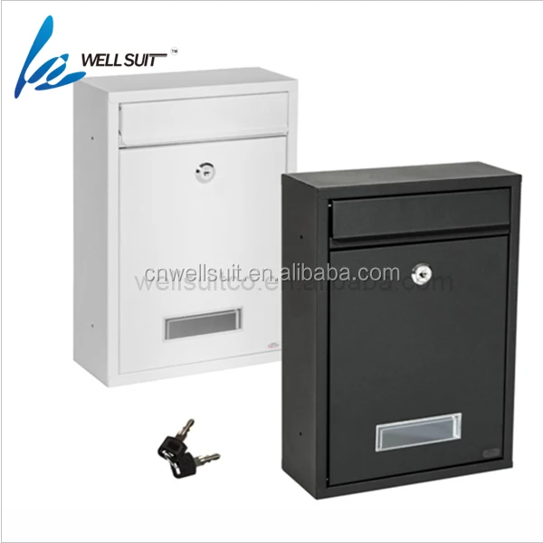 Маленький настенный почтовый ящик, запираемый с открыванием двери и рулоном газет из нержавеющей стали