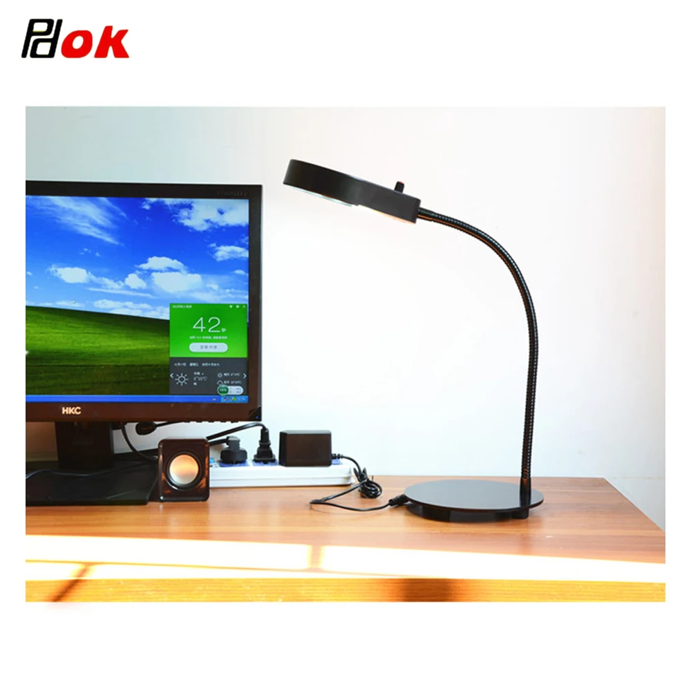 PDOK Flexible metal tube desktop clamp type LED Lamp CNC Machine tool working light with magnetic base