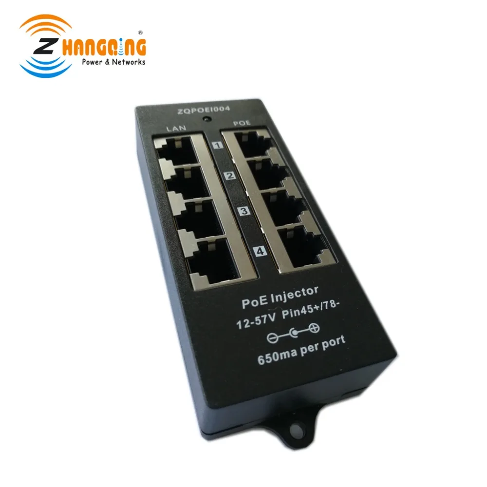 Security PoE Injector 4 Port PoE Patch Panel 100Mbps For IP Camera IP Phone Wireless Access Point