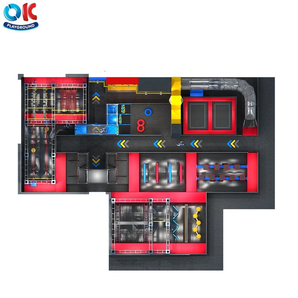 OK Playground Sport Games Equipment Ropes Ninja Course Indoor Playground for Kids