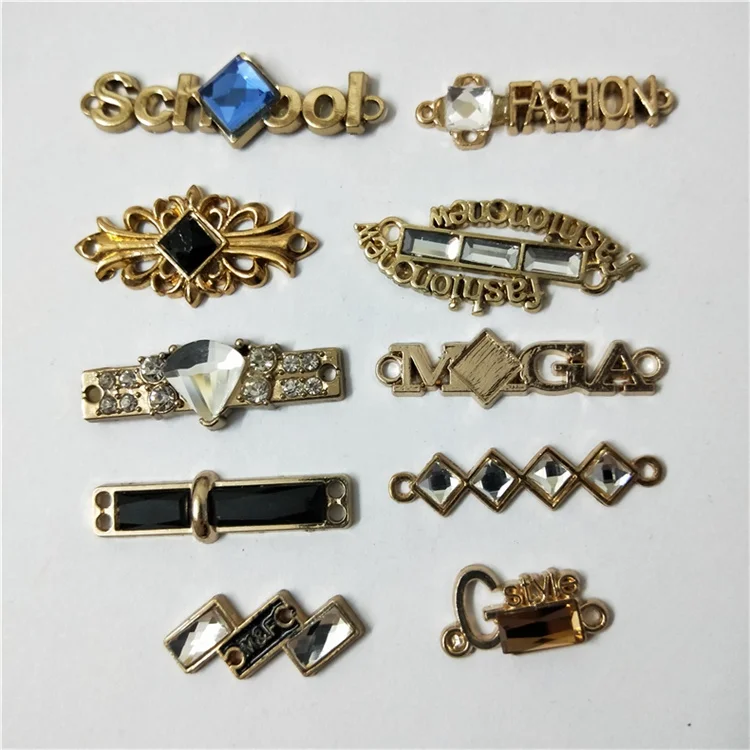 With pearl glass diamond metal label Pants Jeans brand logo sign shoe trademark garment badge