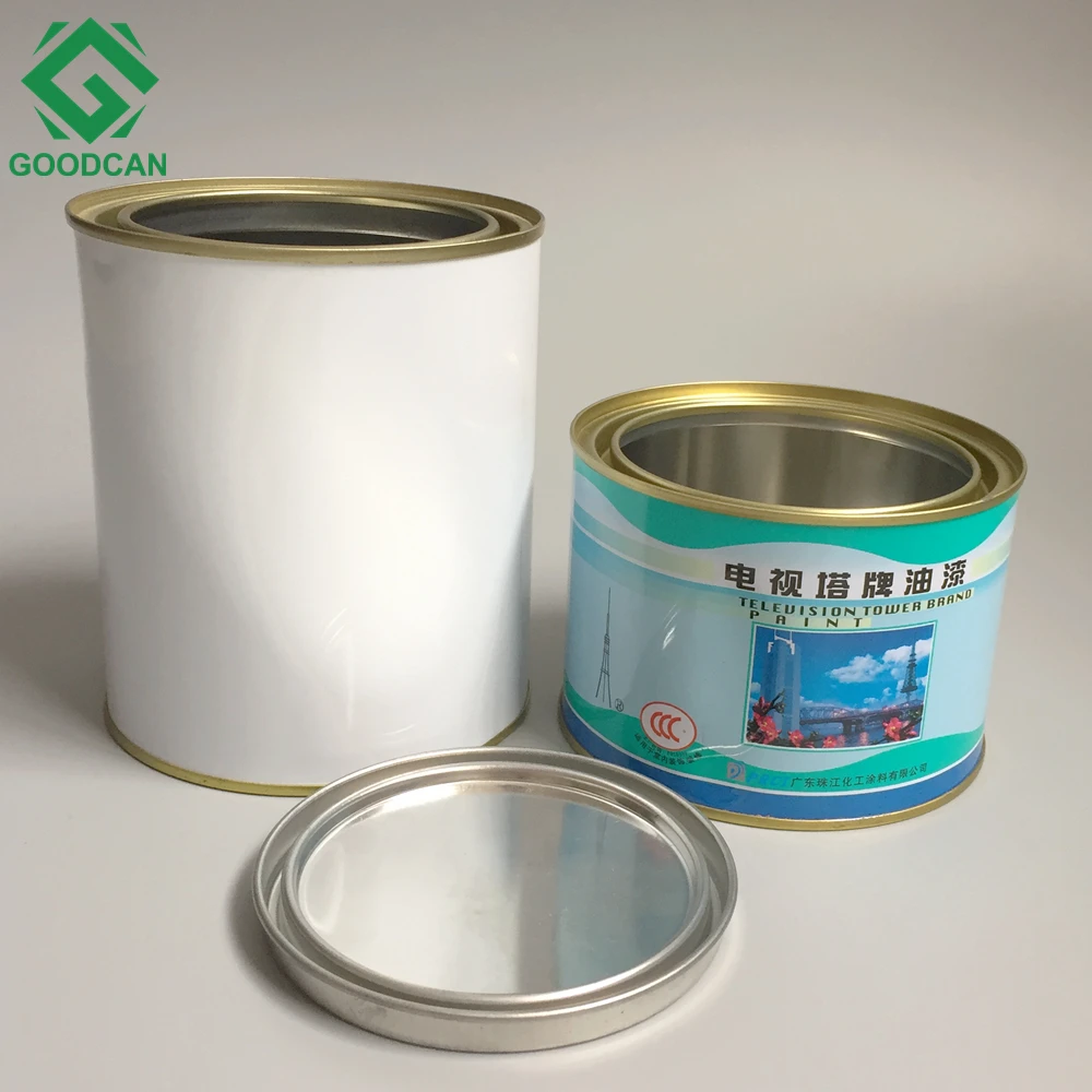 
5 liter white empty paint metal tin cans with cover lid 