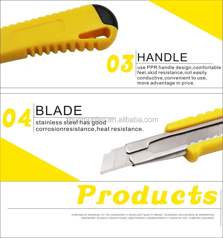 Factory Direct Sale Colorful Mini Cutter Knife 9mm Plastic Knife Free Sample