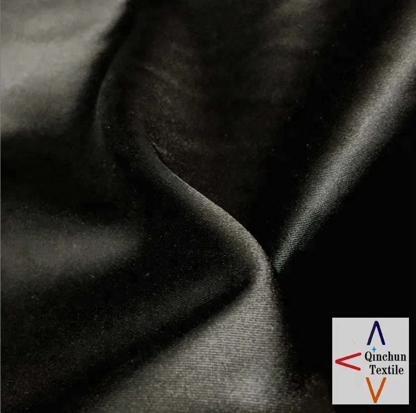 100 polyester crystal satin korean black fabric for arab abaya, burqa