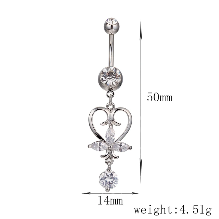 Navel Piercing Dangle Fake Pot Leaf Belly Button Ring
