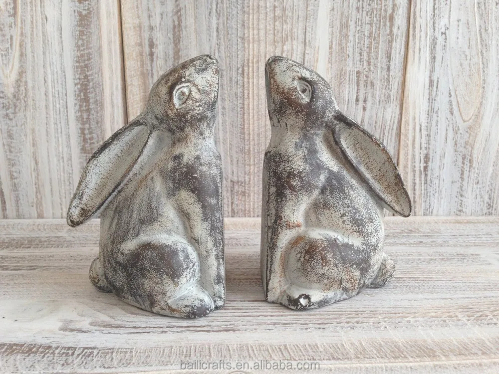 
wrought iron rabbit doorstops for home 