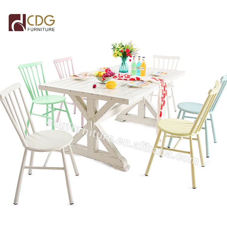 Industrial Metal Garden Cafe Restaurant Dining Chair Furniture French Aluminium Outdoor Indoor Modern Tables Chair Sets
