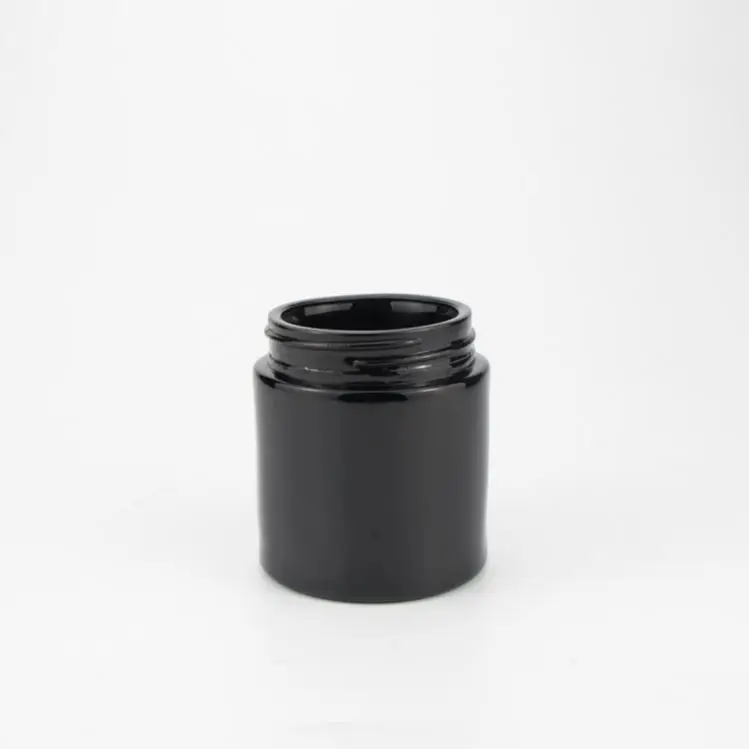 black dark glass big wide mouth glass jar 50ml 120ml 250ml violet cosmetic face cream jars 4 oz 8 oz amber black glass jar