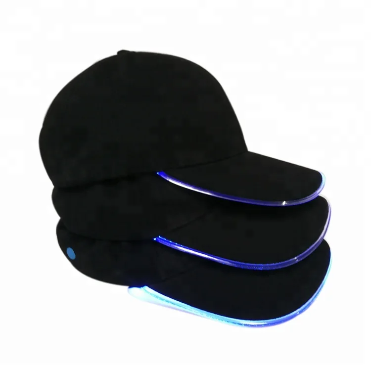 Wholesale Custom Led Light 6 Panel Baseball Hat Fashion Glowing Flash Led Hat