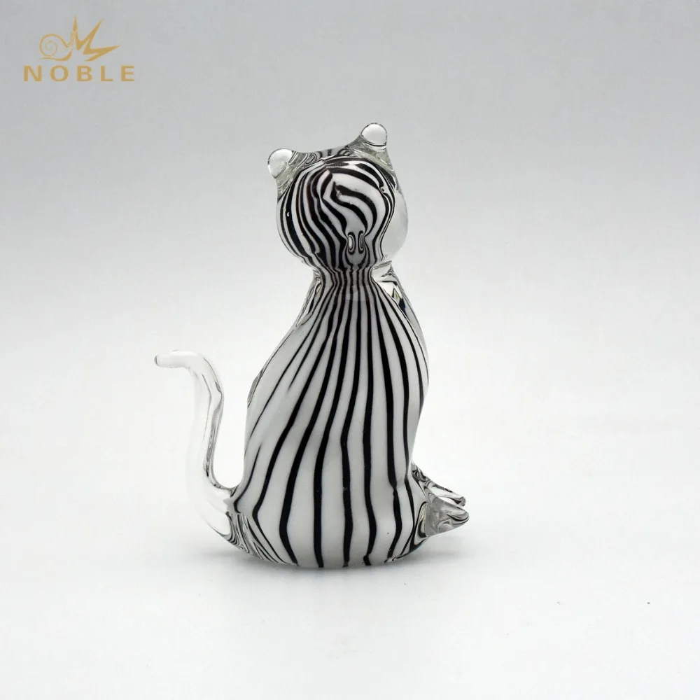 Custom  Hand Blown Glass Art Glass Animal Cat Glass Craft Pet Crystal Figurine