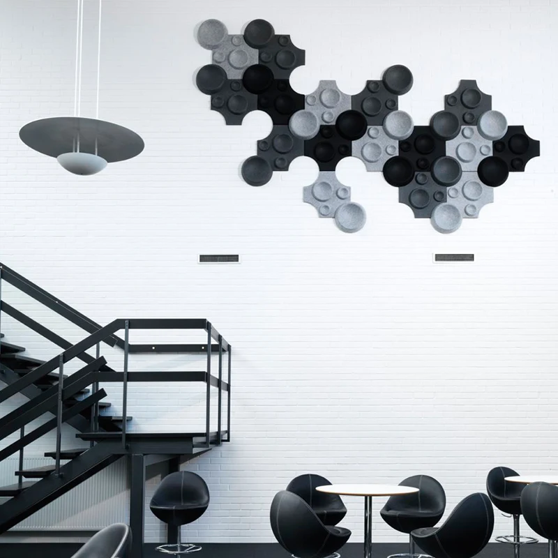 Jinyijie sound proof studio 3d polyester fiber acoustic foam insulation panels