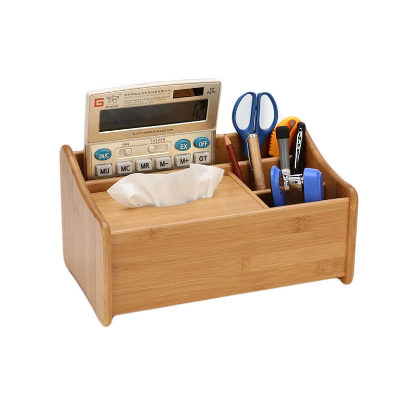 Multipurpose office home desktop tidy stationery items accessories pencil makeup storage organizer with tissue box holder