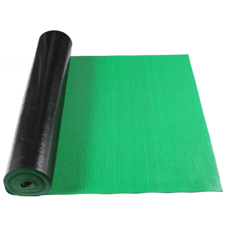 Fine Ribbed Rubber Sheet with Groove For Garage Floor