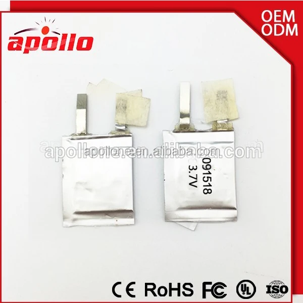New Arrival !! Ultra small Li-ion Battery 0.9mm Thickness Lipo Battery 091518 3.7v for sale