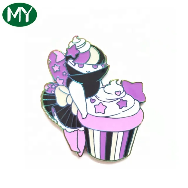 Fantasy stained glass hard enamel badge rainbow enamel pin with cartoon character