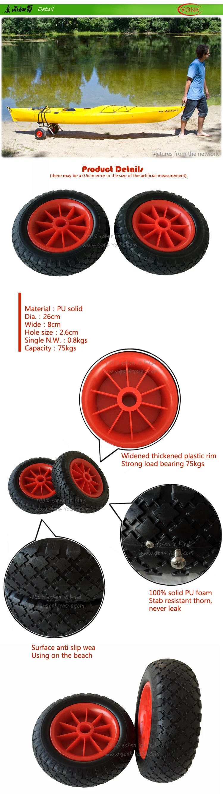 New SUP Surfboard Trolley,aluminum with puncture proof oversized wheels