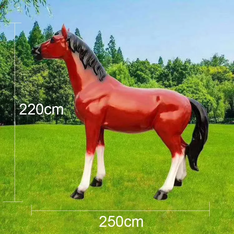 Статуя лошади в натуральную величину полимерные уличные статуи животных лошадь из стекловолокна прерии