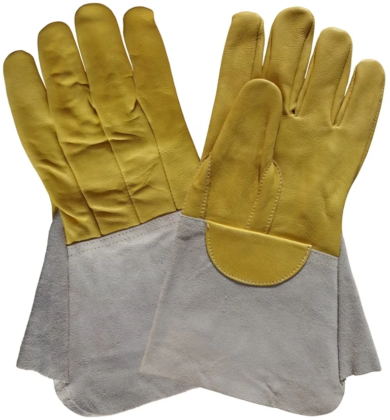 Argon MIG Goatskin Split Cow Leather TIG Welding Work Gloves