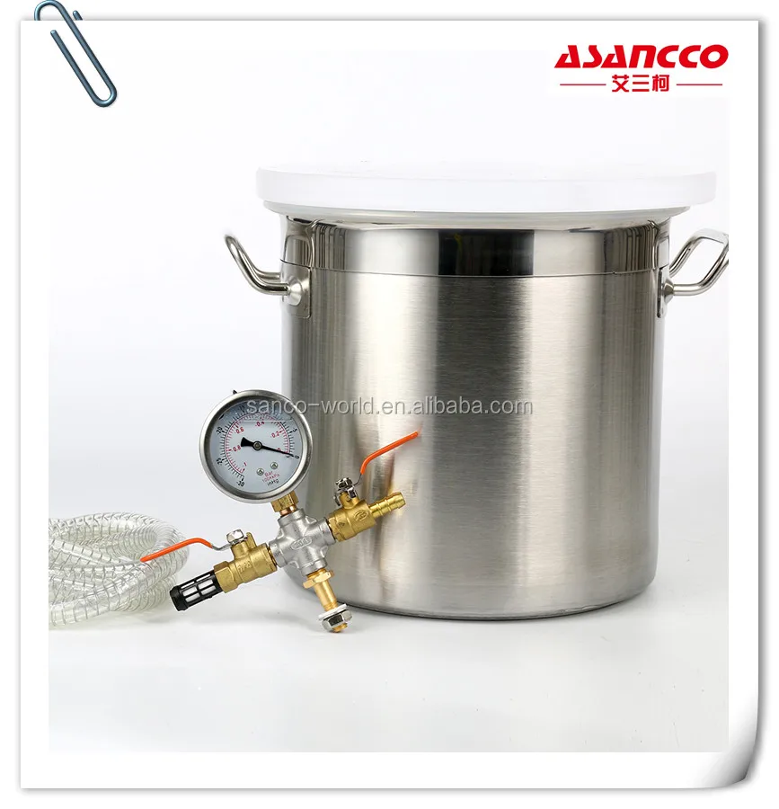 2 Gallon Vacuum Chamber + 3CFM 1/4HP Single Stage Pump to Degassing Silicone Kit