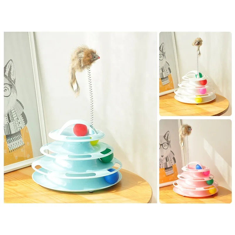 
Mental Physical Exercise Interactive Cat Toys for Cats and Kittens Tower of Tracks Cat Toy 
