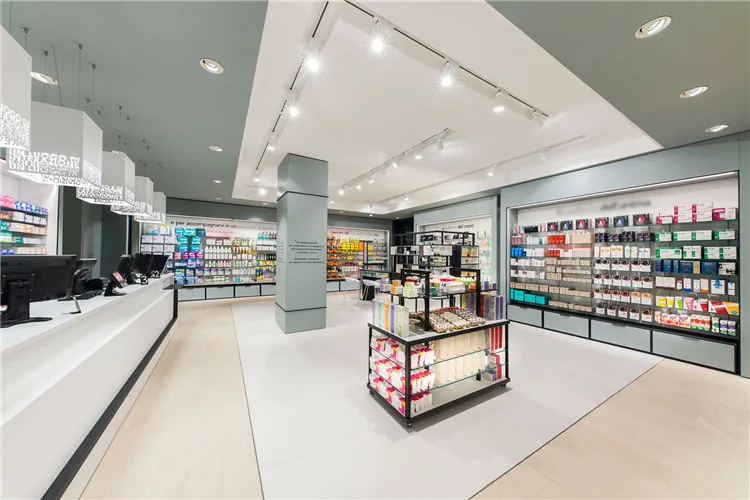Shop Display Furniture for Pharmacy Retail Store Custom Made Wholesale Retail Pharmacy Shop Interior Design