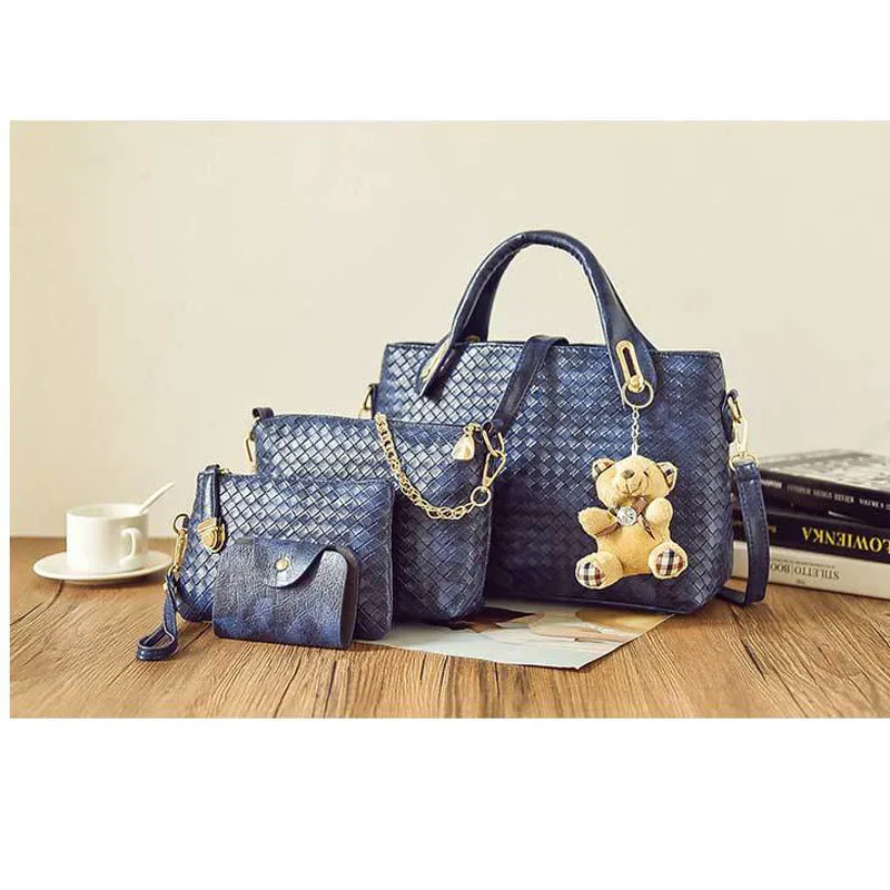 high quality 4pcs handbag sets for women custom wholesale pu leather handbags women bag handbag