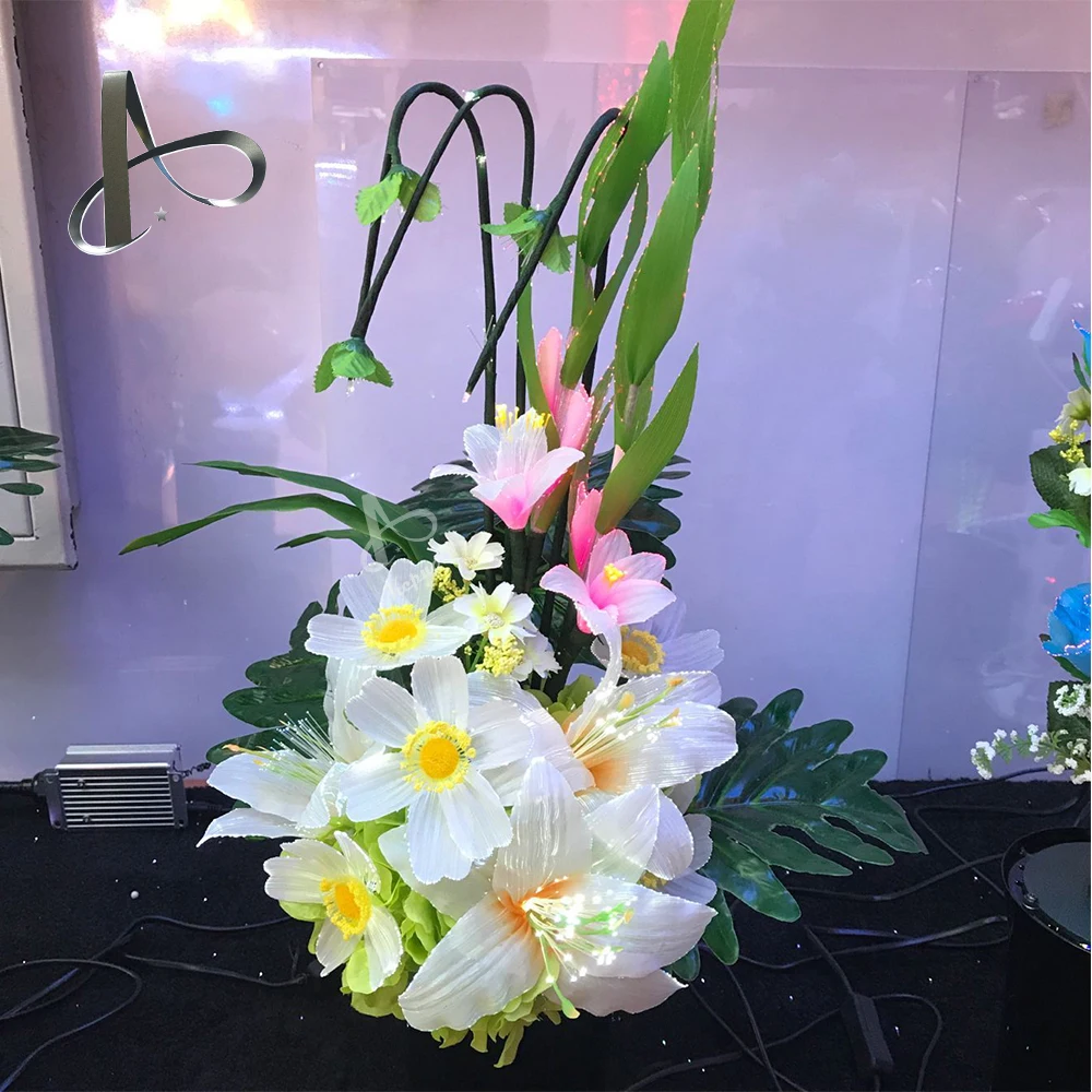 Cool Design room decoration 4w LED optical fibre luminous flowers light