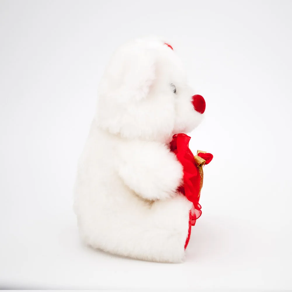 ODM OEM factory wholesale plush white teddy bear hold lace red heart lovely stuffing cute bear toy