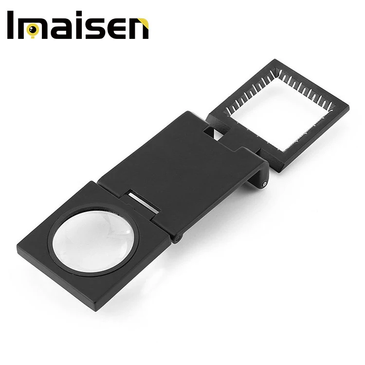 10 x 28mm Linen Test Three Folding Magnifying Glass Portable Zinc Alloy Magnifier   Lamp for Textile Jewelry