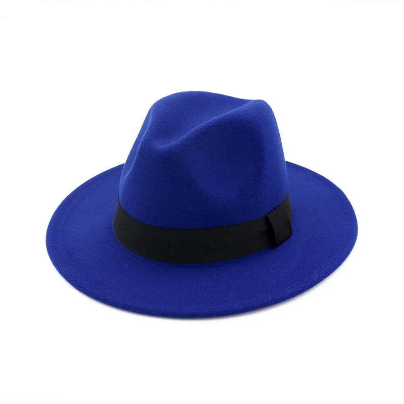 
Women Felt Fedora Hats Wide Brim Jazz Cap For Men 
