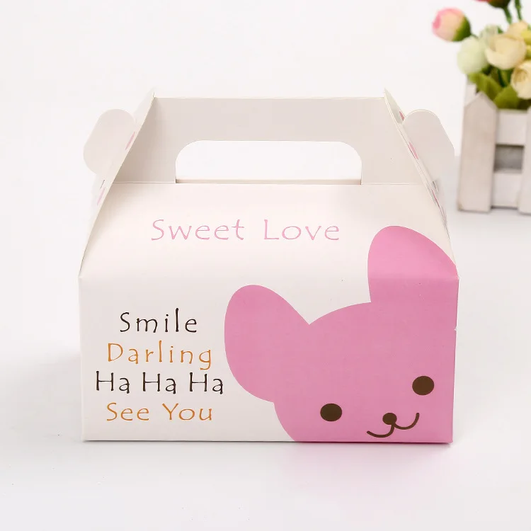Wholesale Custom Logo Individual Three Cupcake Box Packaging With Window Handle Pink Color Paper Cake Boxes Holders Containers