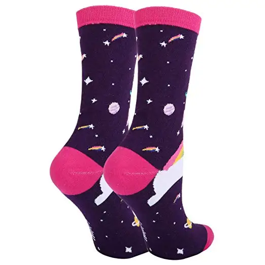 
18537 Women happy comfortable combed cotton my socks Little Pony lovely horse pattern crew socks 