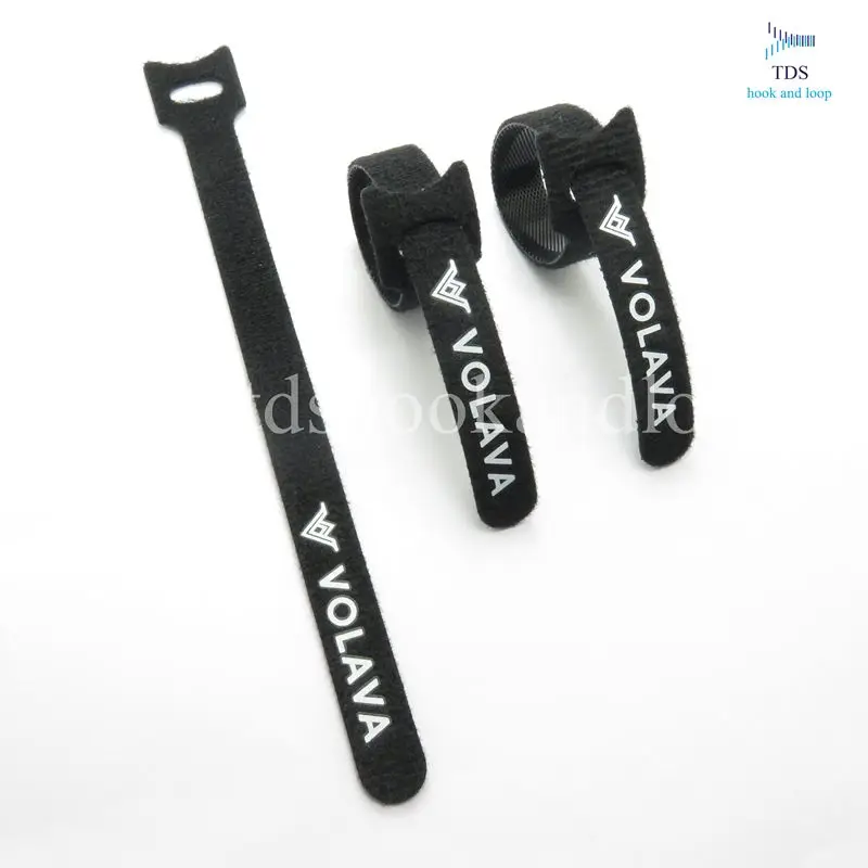 Индивидуальный Логотип крюк и петля изготовленный на заказ Печать кабельные стяжки