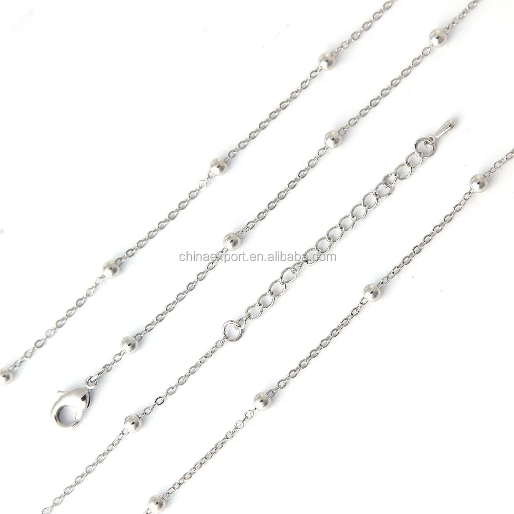 
Gold Plated Bead Connector Necklace Chain With 5cm Extender 
