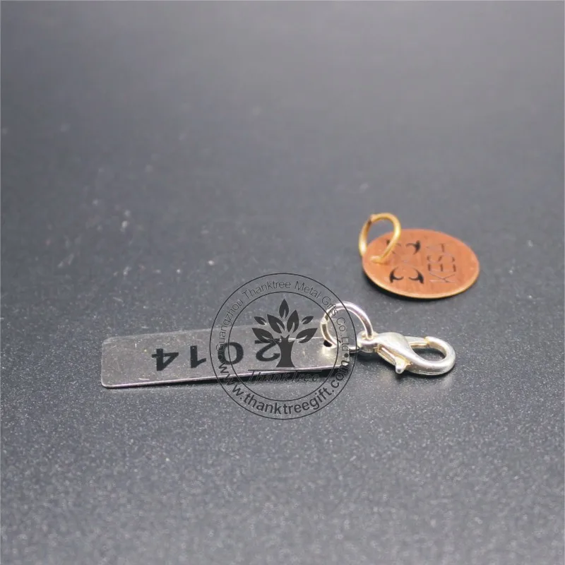 small custom rose gold color brass custom made jewelry tags