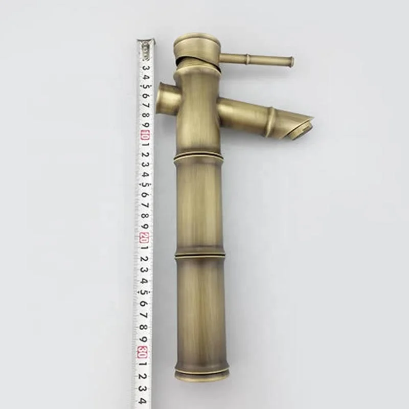 
Retro Style Bamboo Shape Tall Body Faucet Single Hole Wash Basin Mixer Tap 