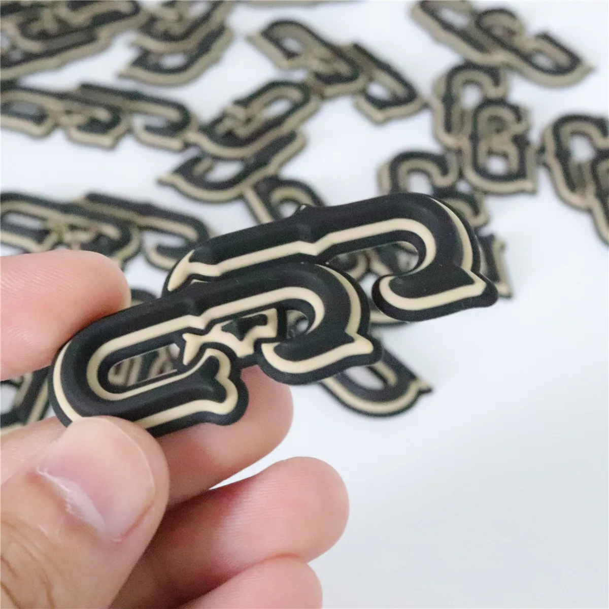 Custom 3d Silicone Logo Soft PVC Label Rubber Embossed Rubber Patch For Clothing