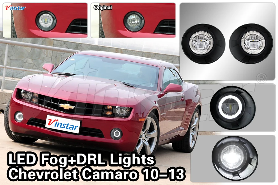 Camaro Части Chevrolet Camaro 10-13 Dayline Руководство Halo Кольцо DRL Плюс противотуманные фары светодиодные