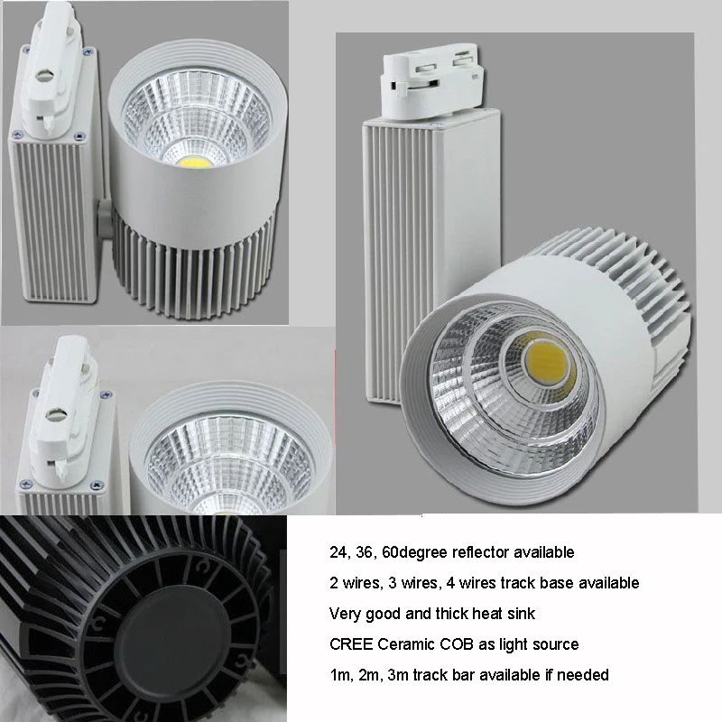 110V 220V 277V 120Lm/W 20W 25W 30W 35W 40W 45W COB светодиодный Трековый