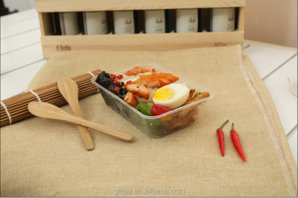 750ml rectangular disposable microwave plastic food container wholesale