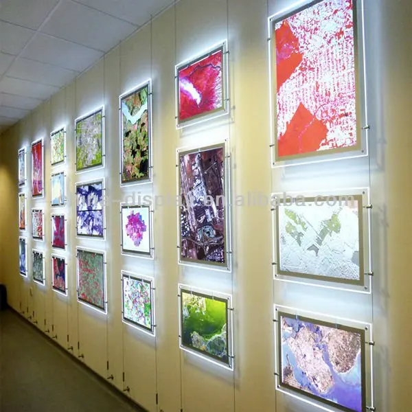 Led transparency acrylic photo frame hanging picture frames real estate window hanging display