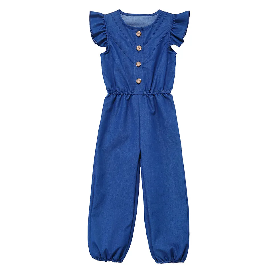 2020 design toddlers fall sleeveless one piece girl denim baby jumpsuit